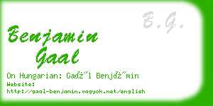 benjamin gaal business card